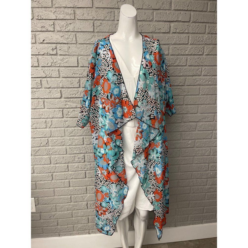 LuLaRoe Multicolored Sheer Duster Size M